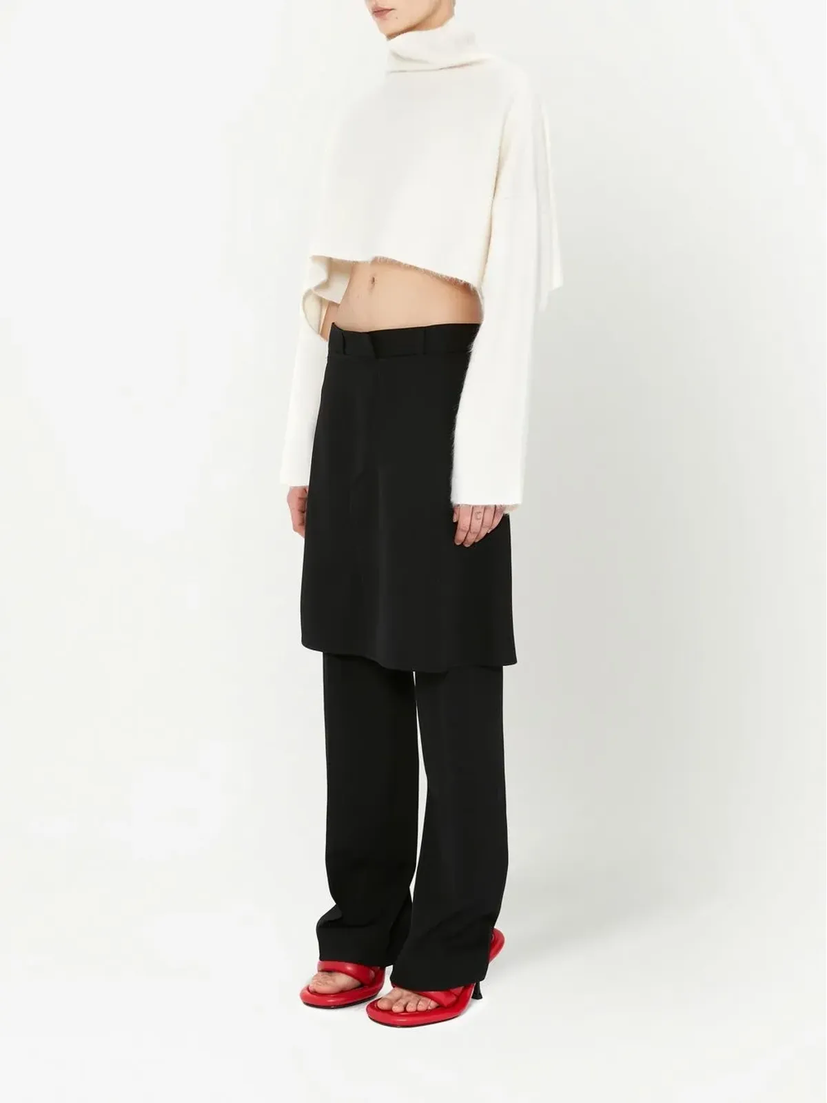 JW Anderson カットアウトディテール付きクロップドジャンパー - White - 画像3