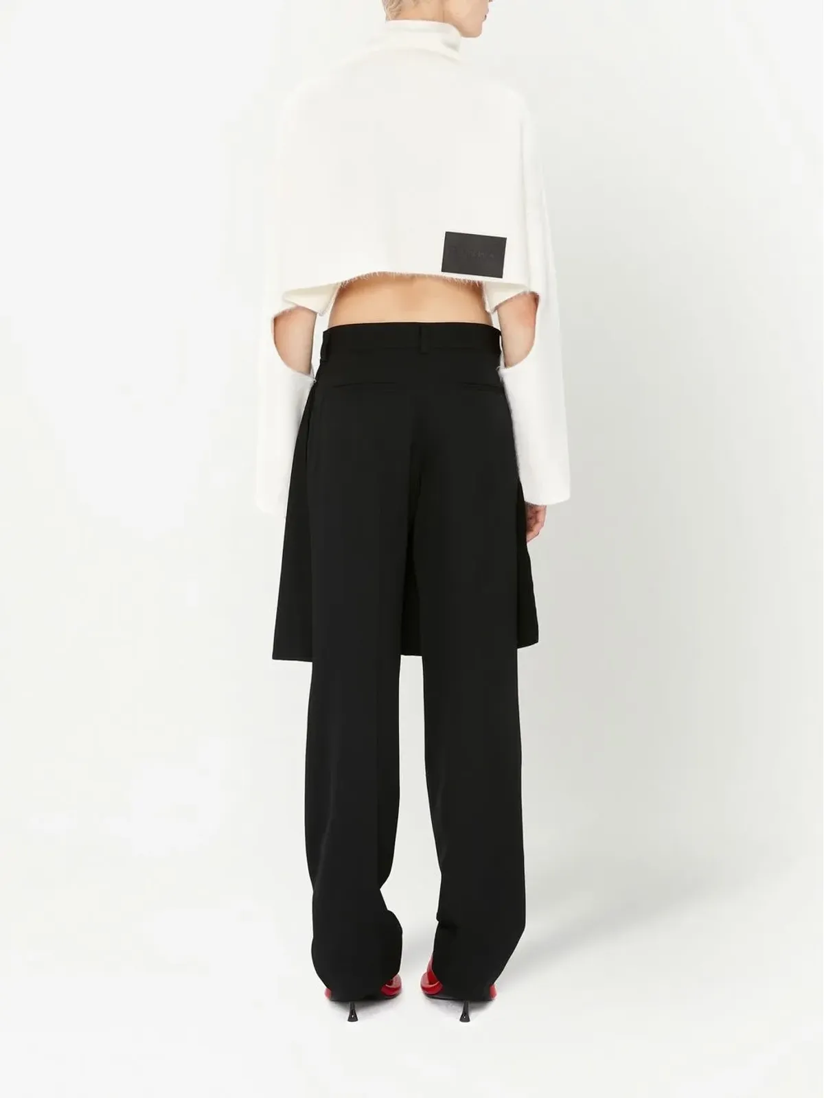 JW Anderson カットアウトディテール付きクロップドジャンパー - White - 画像4