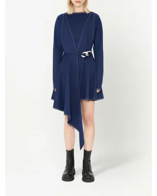 JW Anderson チェーンリンク装飾アシンメトリードレス - ブルー - サムネイル2