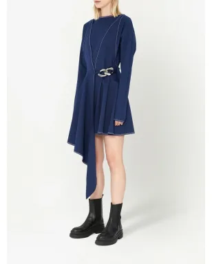 JW Anderson チェーンリンク装飾アシンメトリードレス - ブルー - サムネイル3