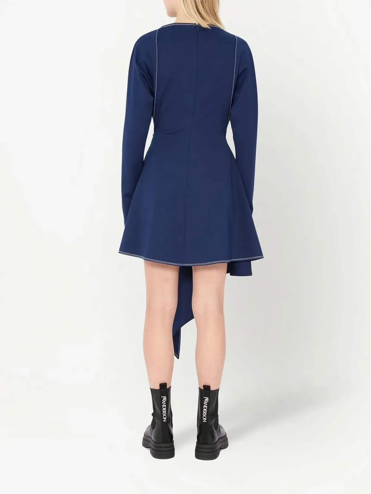 JW Anderson チェーンリンク装飾アシンメトリードレス - ブルー - 画像4