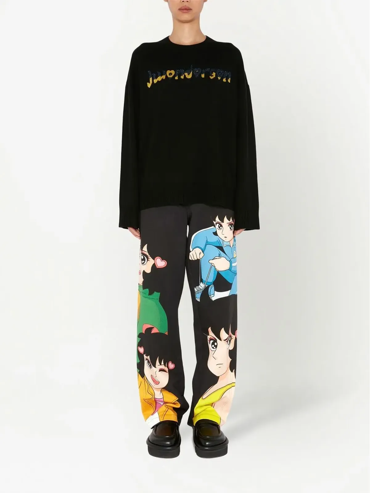 JW Anderson ロゴ入りクルーネックニットセーター - 画像2