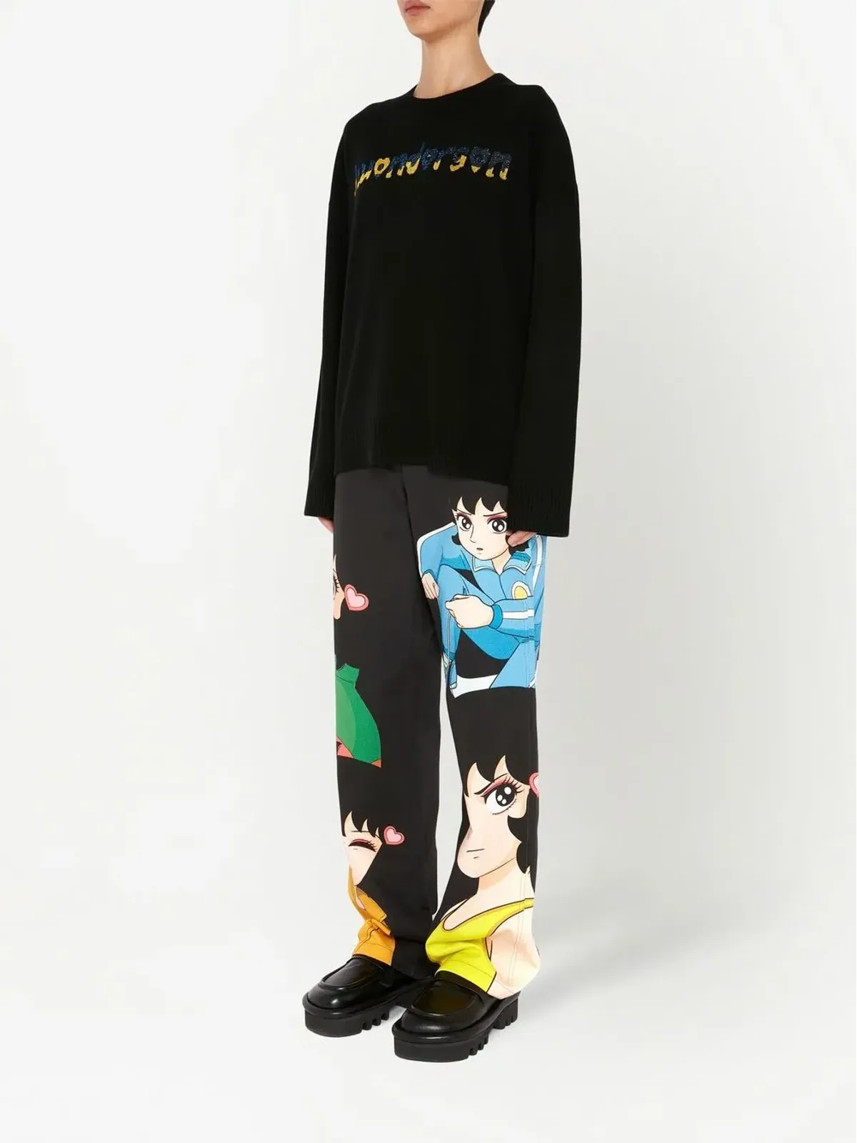 JW Anderson ロゴ入りクルーネックニットセーター - 画像3
