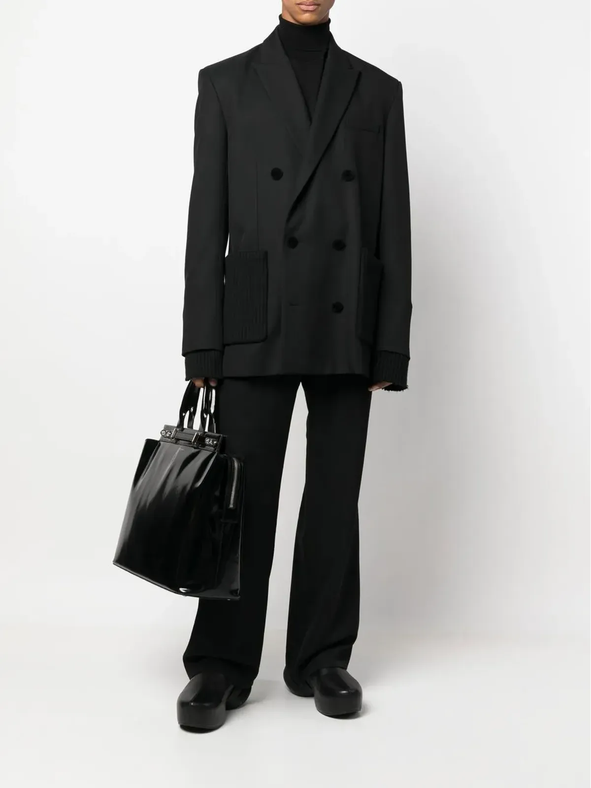 Balmain パジャマスタイルのワイドレッグパンツ - ブラック - 画像2
