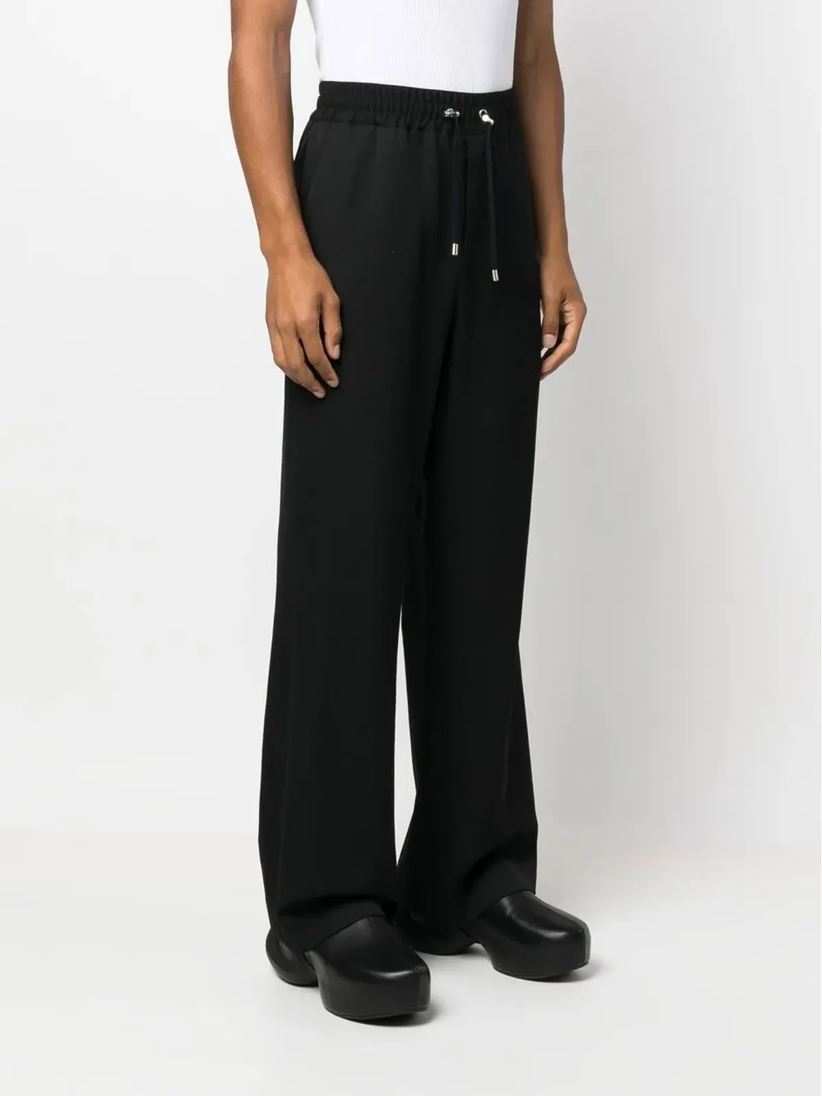 Balmain パジャマスタイルのワイドレッグパンツ - ブラック - 画像3