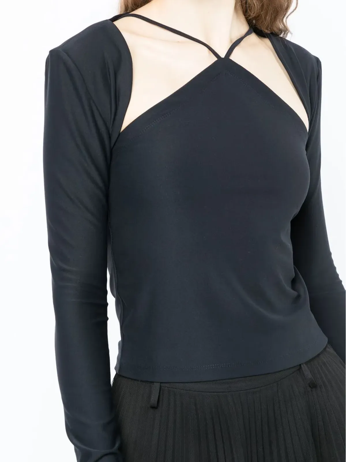 Rokh カットアウトディテール ロングスリーブTシャツ - 画像5