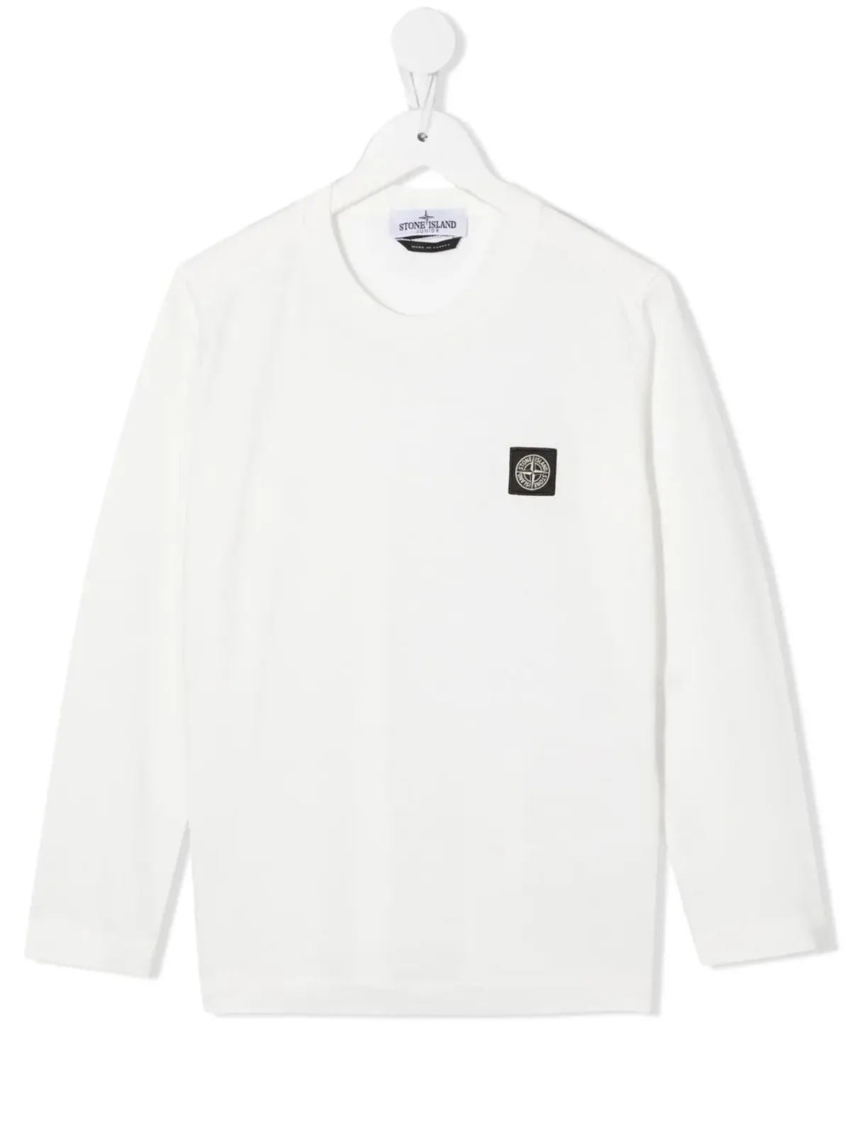 Stone Island Junior ロゴパッチディテール Tシャツ ホワイト - 画像1