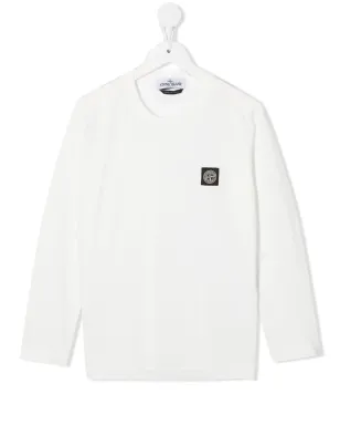Stone Island Junior ロゴパッチディテール Tシャツ ホワイト - サムネイル1
