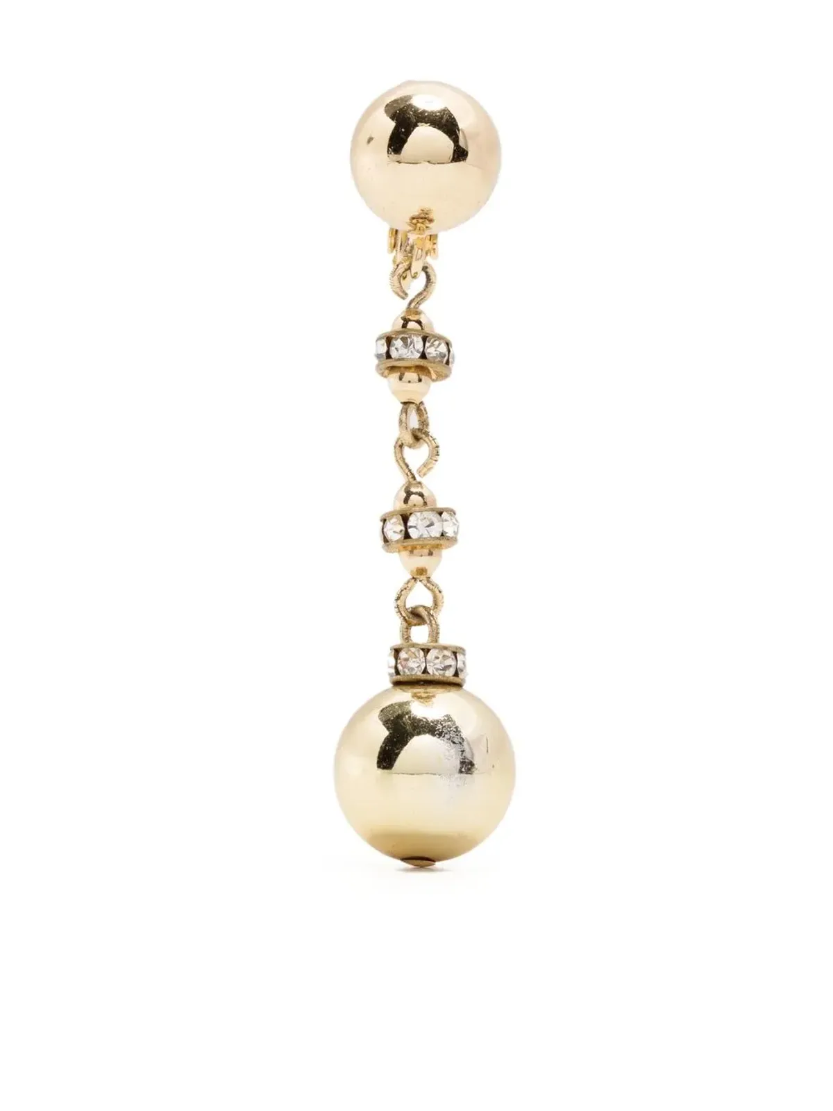 Christian Dior Pre-Owned ラインストーン装飾 ブレスレットとイヤリング セット - ゴールド - 画像3