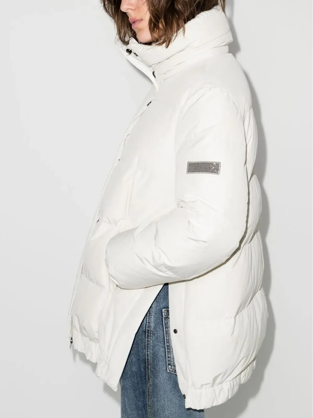 Brunello Cucinelli ラインストーン装飾パデッドジャケット - 画像4