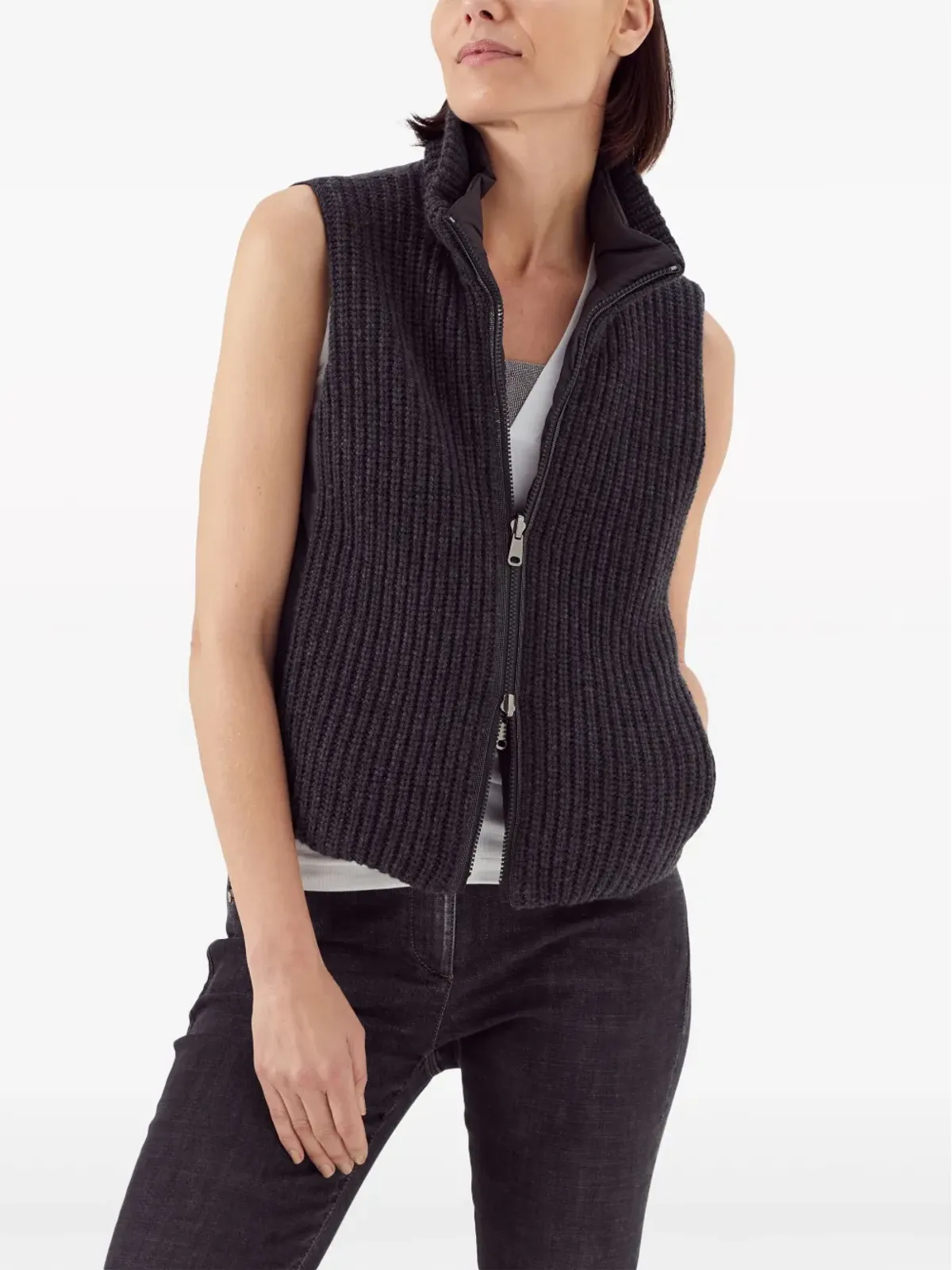 Brunello Cucinelli リバーシブルパッド入りジレ - 画像3