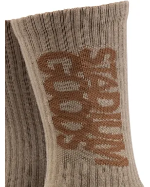 STADIUM GOODS® リブ編みロゴ「Wild Mushroom」ソックス - ブラウン - サムネイル3