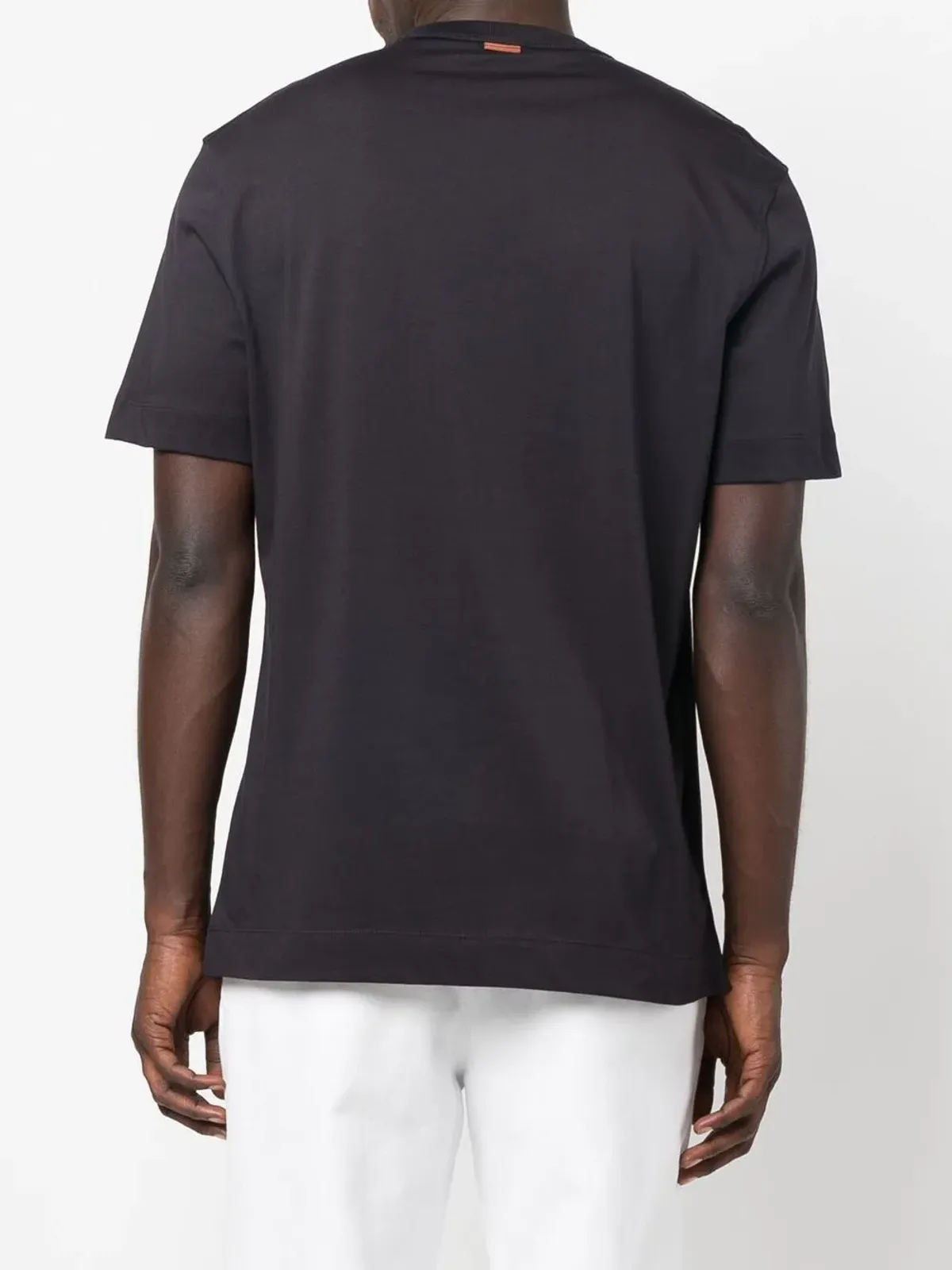 Zegna 刺繍ロゴ入り コットン Tシャツ ブラック - 画像4