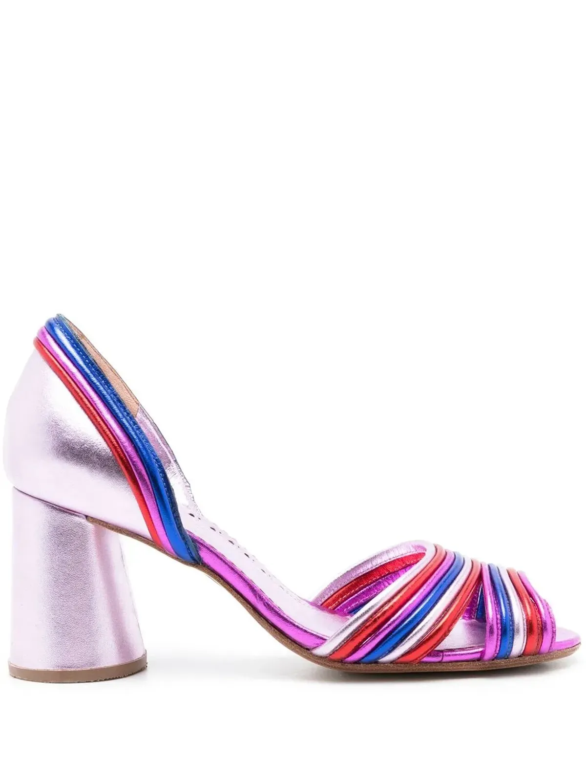 Sarah Chofakian Yoko 75mm striped sandals - Purple - 画像1