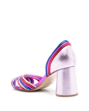 Sarah Chofakian Yoko 75mm striped sandals - Purple - サムネイル3