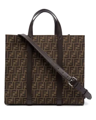 FENDI FFジャカードモチーフ トートバッグ - ブラウン - サムネイル1