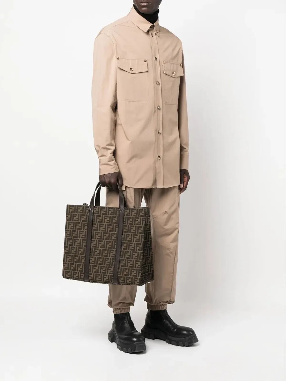 FENDI FFジャカードモチーフ トートバッグ - ブラウン - 画像2