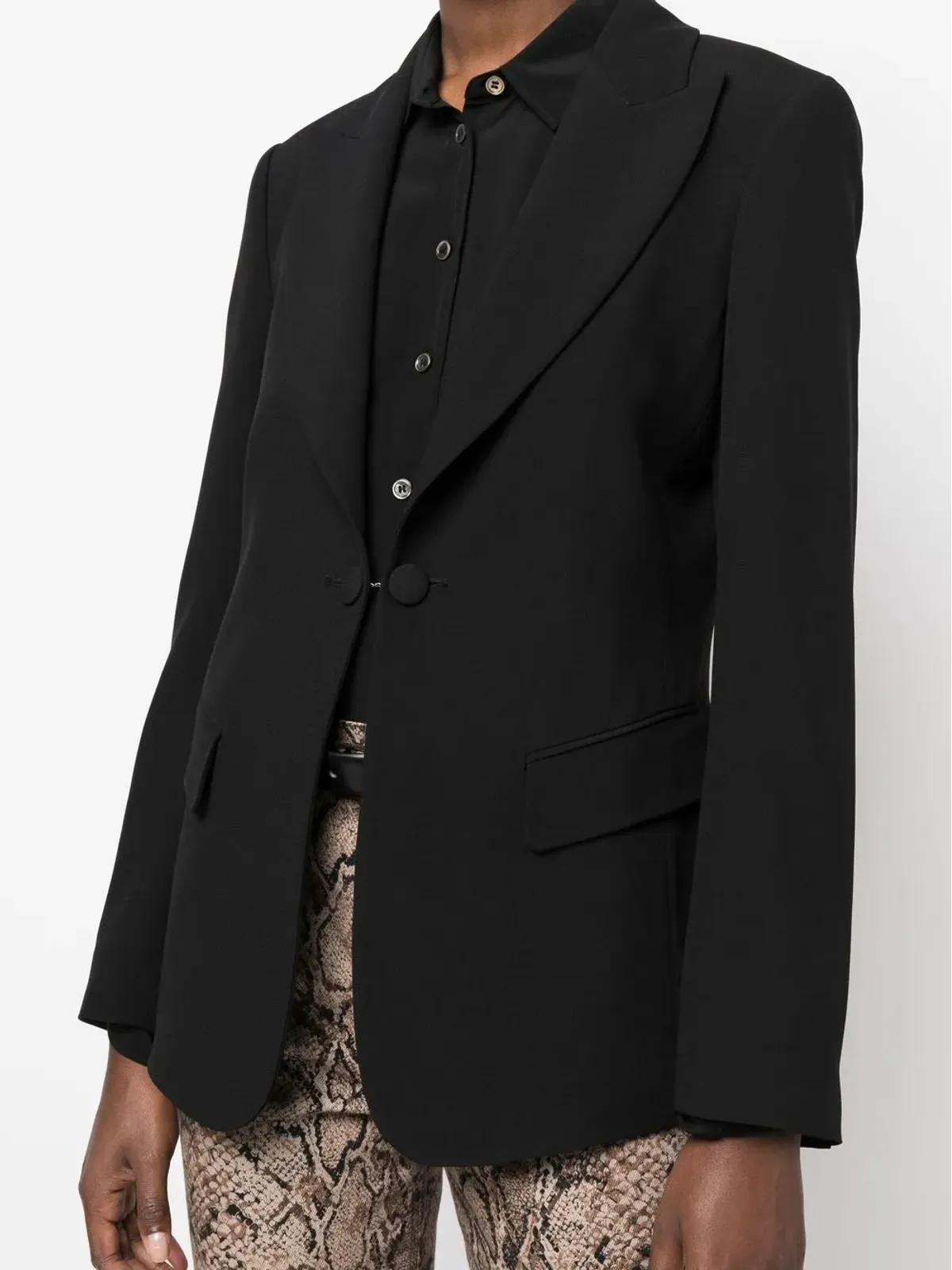 Alberta Ferretti ピークドラペル・シングルブレストブレザー - 画像5