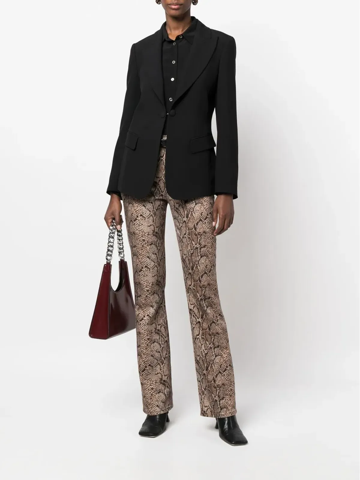 Alberta Ferretti ピークドラペル・シングルブレストブレザー - 画像2
