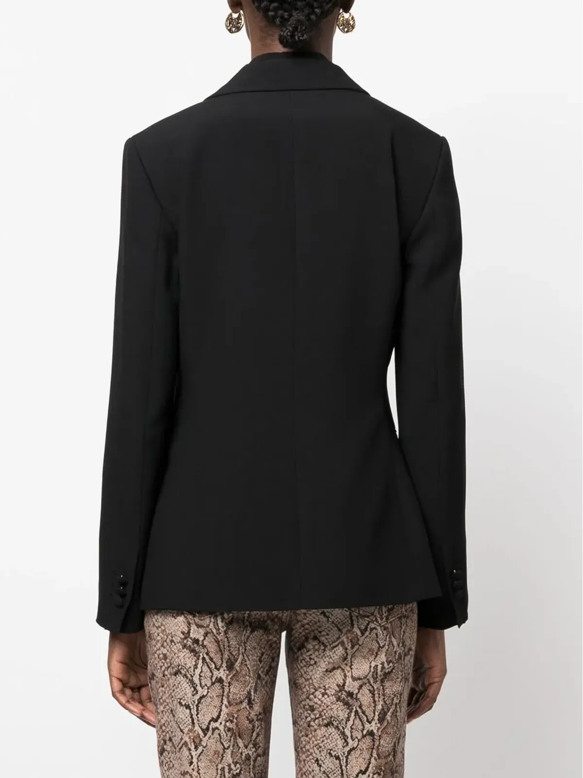 Alberta Ferretti ピークドラペル・シングルブレストブレザー - 画像4