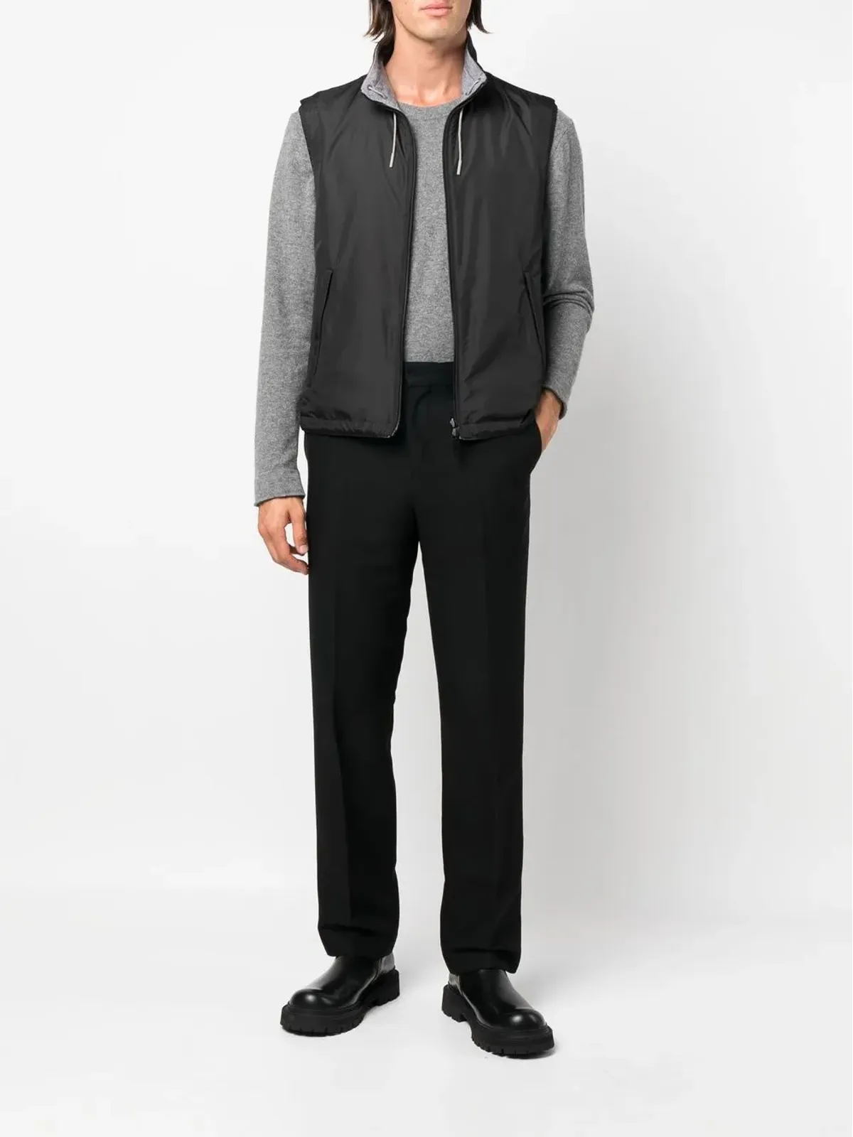 Zegna リバーシブル カシミヤ ジレ - 画像2