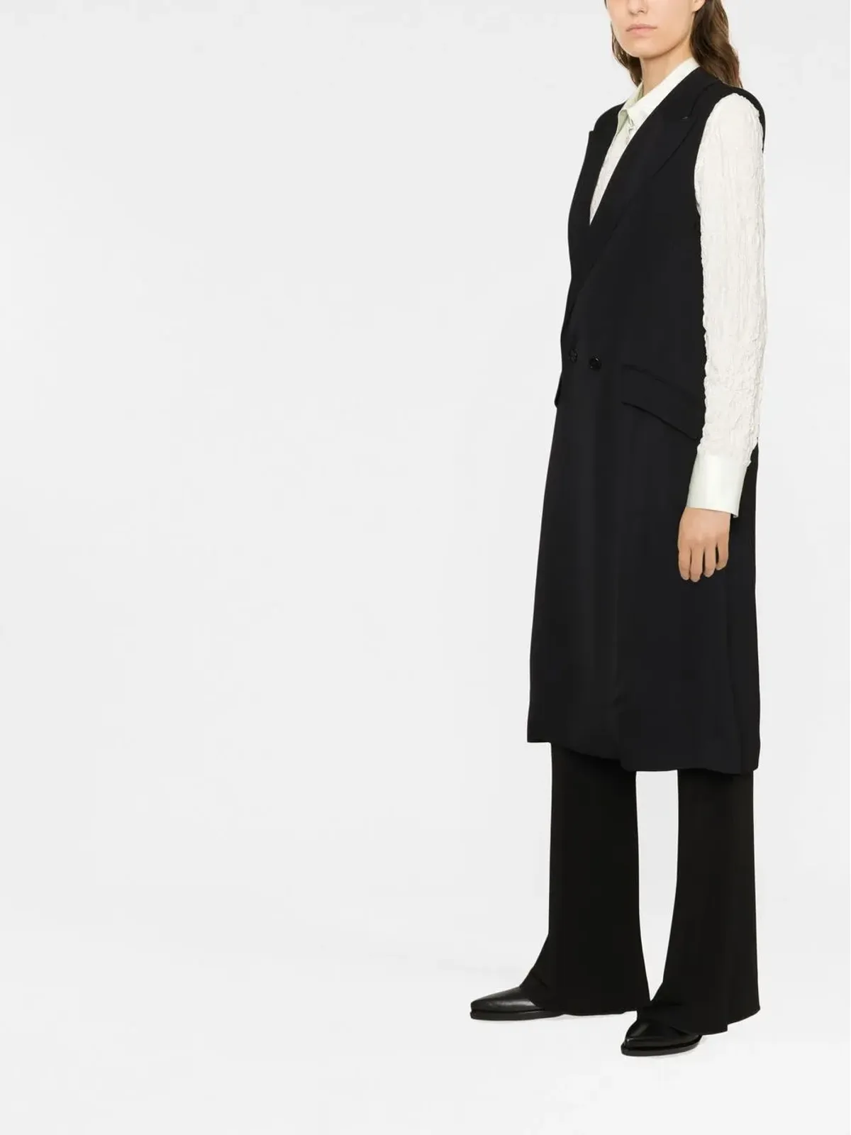 Karl Lagerfeld ピークドラペル ダブルブレスト ベスト - 画像3