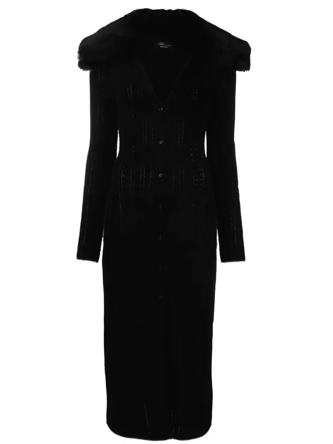 Blumarine Blumarine ファー風襟付きニットドレスの商品画像