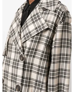 Sportmax チェック柄ベルト付きコート - サムネイル5