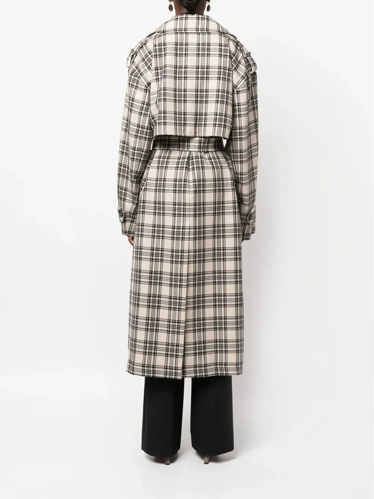 Sportmax チェック柄ベルト付きコート - 画像4