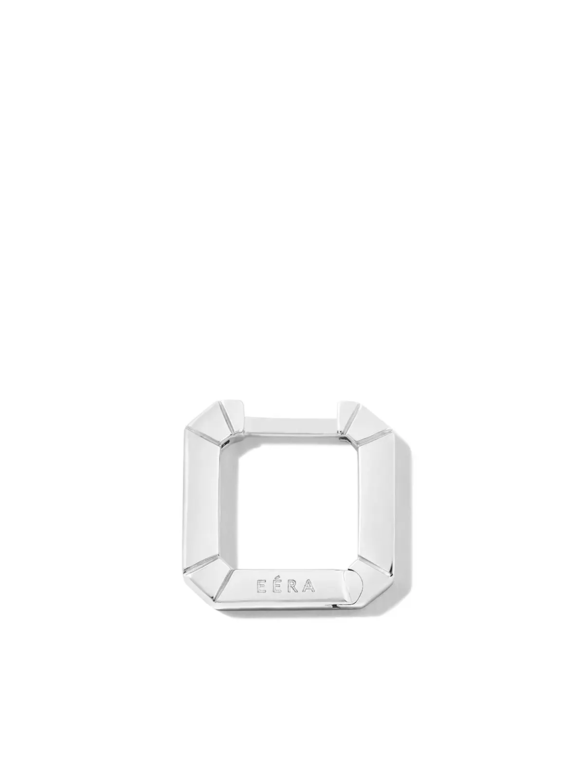 EÉRA 18Kホワイトゴールド ミニスクエア・フープピアス - 画像2