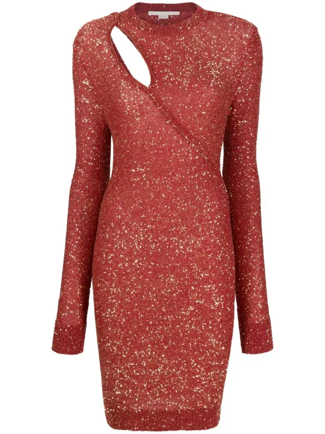 Stella McCartney Stella McCartney スパンコール装飾のカットアウトドレスの商品画像