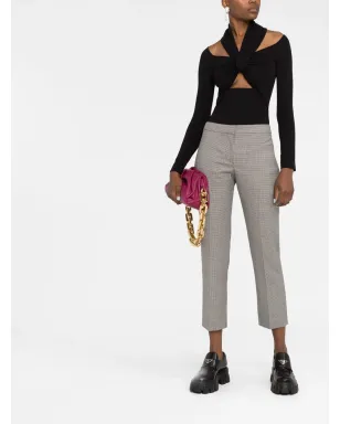 Alexander McQueen チェック柄クロップドスリムフィットパンツ ブラック - サムネイル2