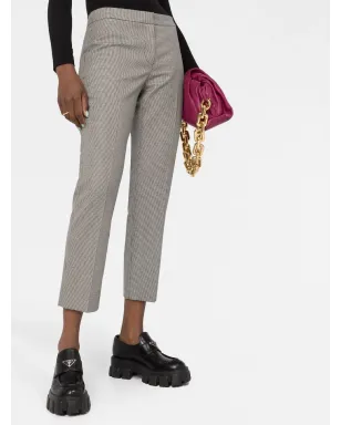 Alexander McQueen チェック柄クロップドスリムフィットパンツ ブラック - サムネイル3