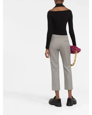Alexander McQueen チェック柄クロップドスリムフィットパンツ ブラック - サムネイル4