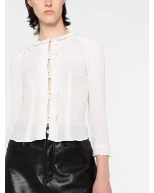 ISABEL MARANT Georgia フリル付き半透けブラウス - サムネイル5
