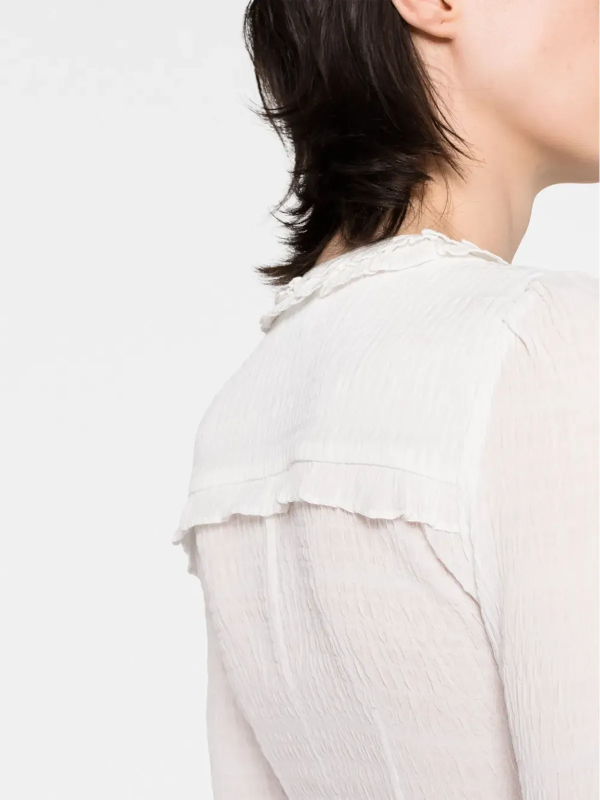 ISABEL MARANT Georgia フリル付き半透けブラウス - 画像3