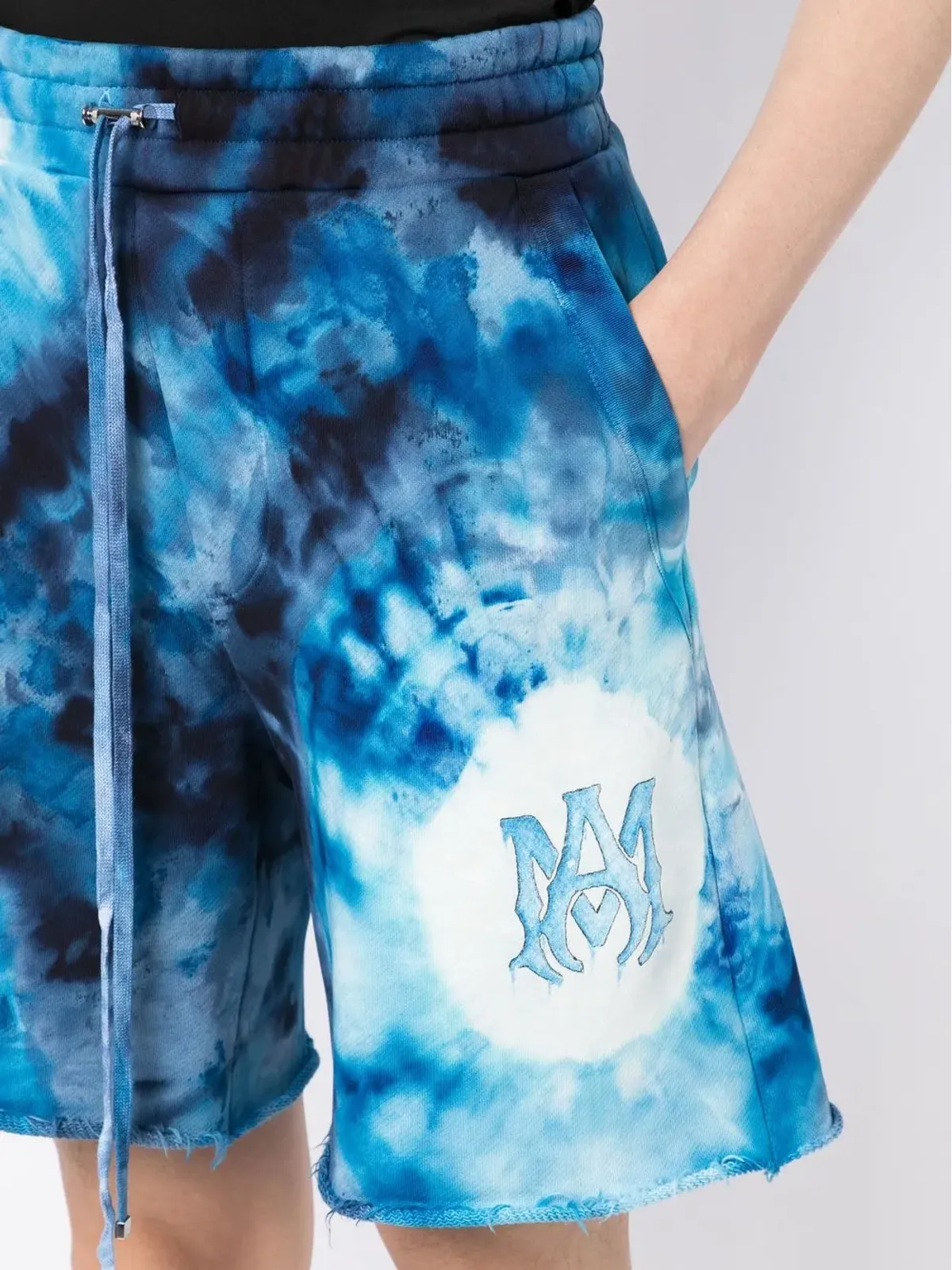AMIRI タイダイ染めコットンショーツ ブルー - 画像5