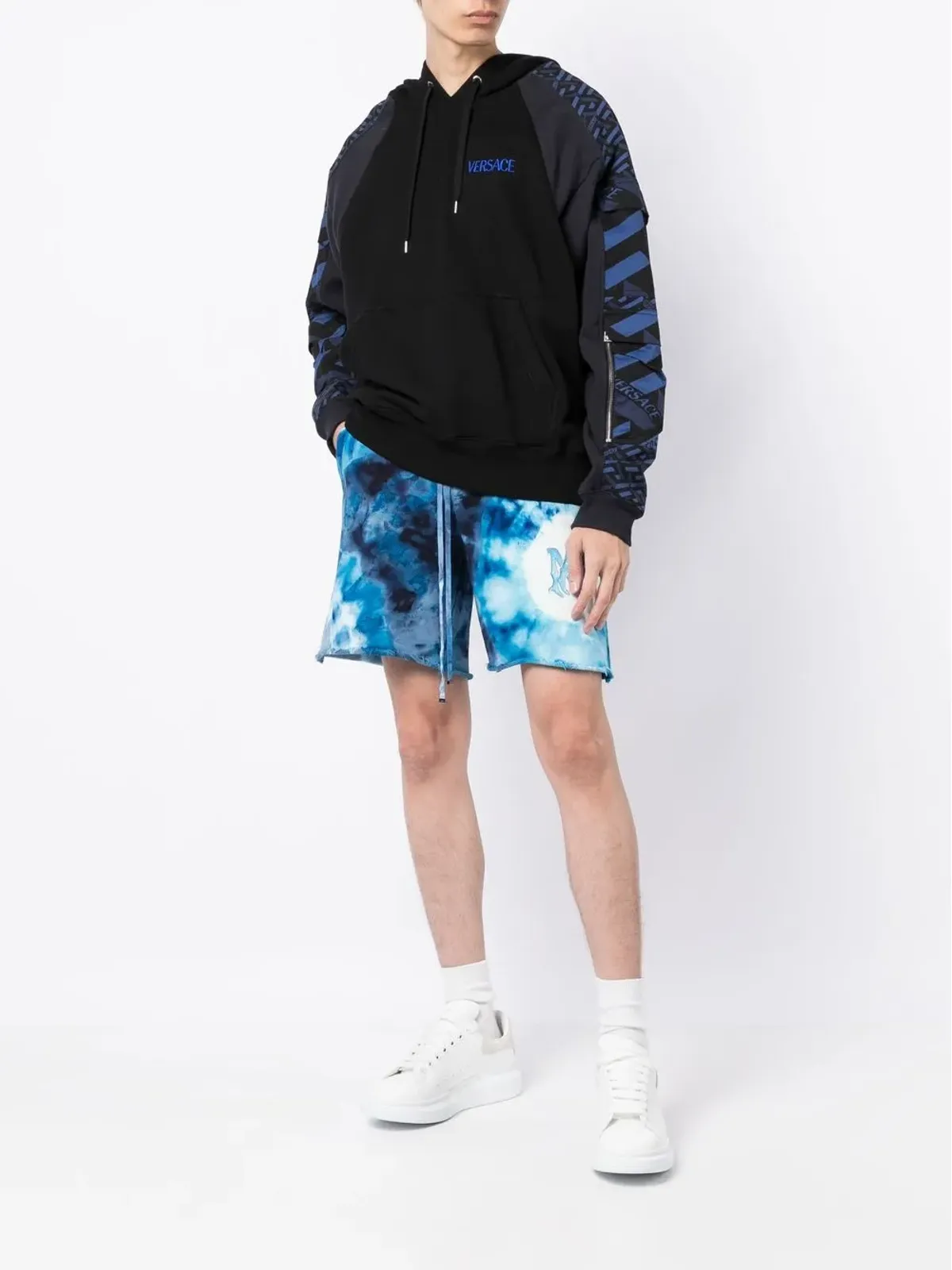 AMIRI タイダイ染めコットンショーツ ブルー - 画像2