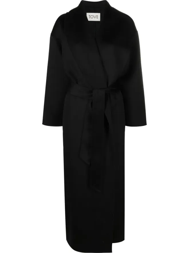 TOVE TOVE Jore belted-waist coat - Blackの商品画像