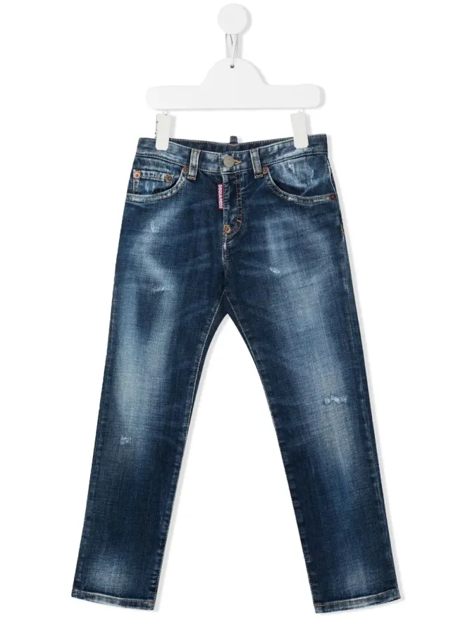 DSQUARED2 KIDS DSQUARED2 KIDS ブリーチウォッシュ スリムカット ジーンズの商品画像