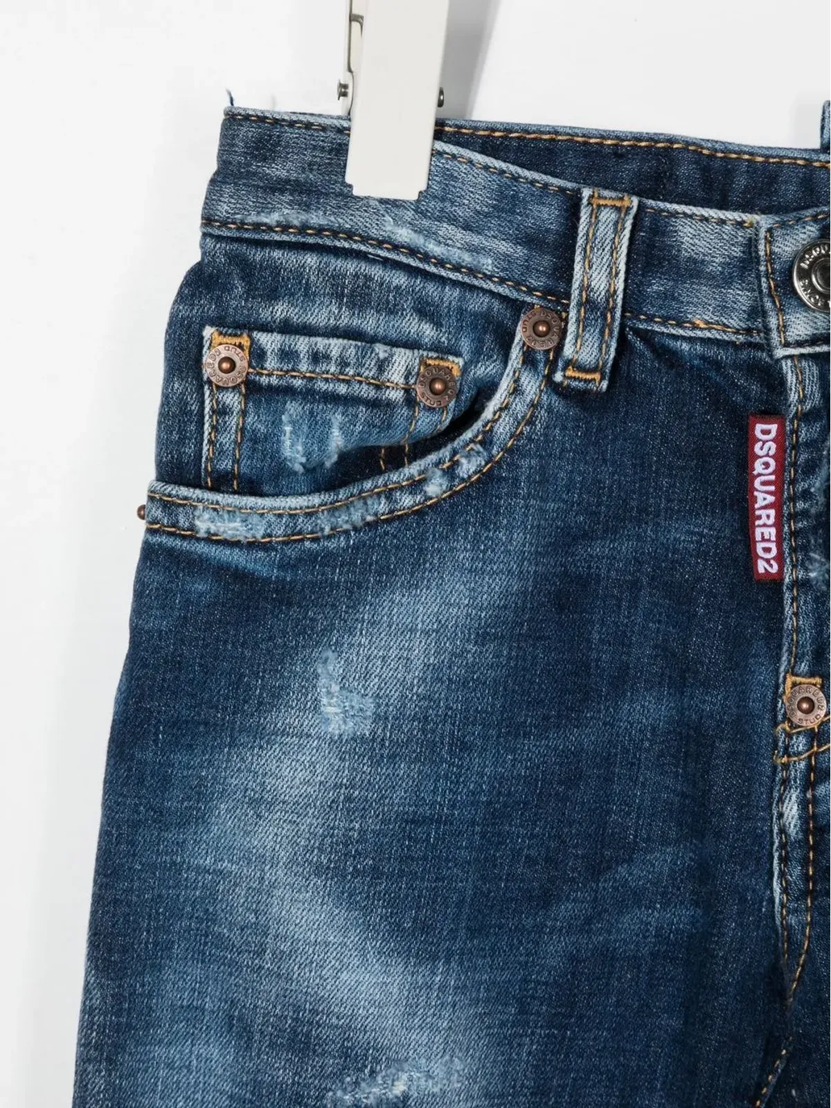 DSQUARED2 KIDS ブリーチウォッシュ スリムカット ジーンズ - 画像3