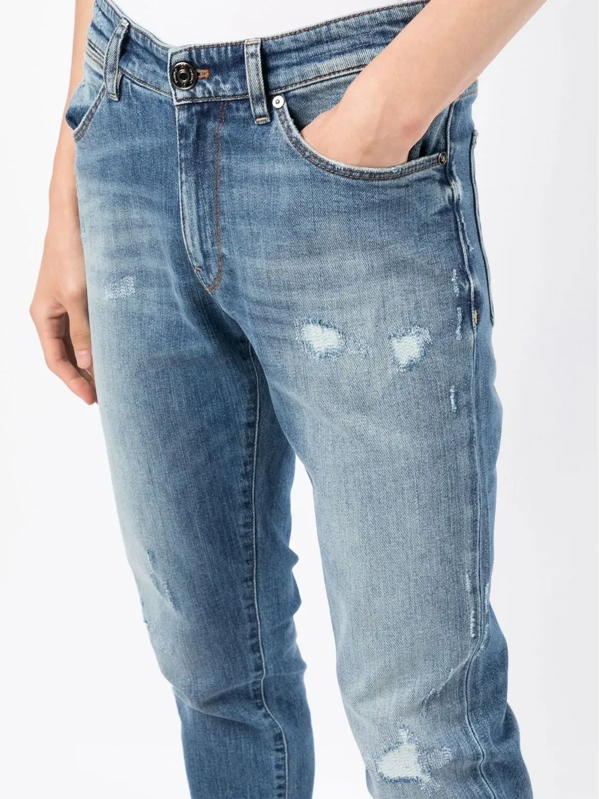 PT Torino ディストレスト スリムカット ジーンズ - 画像5