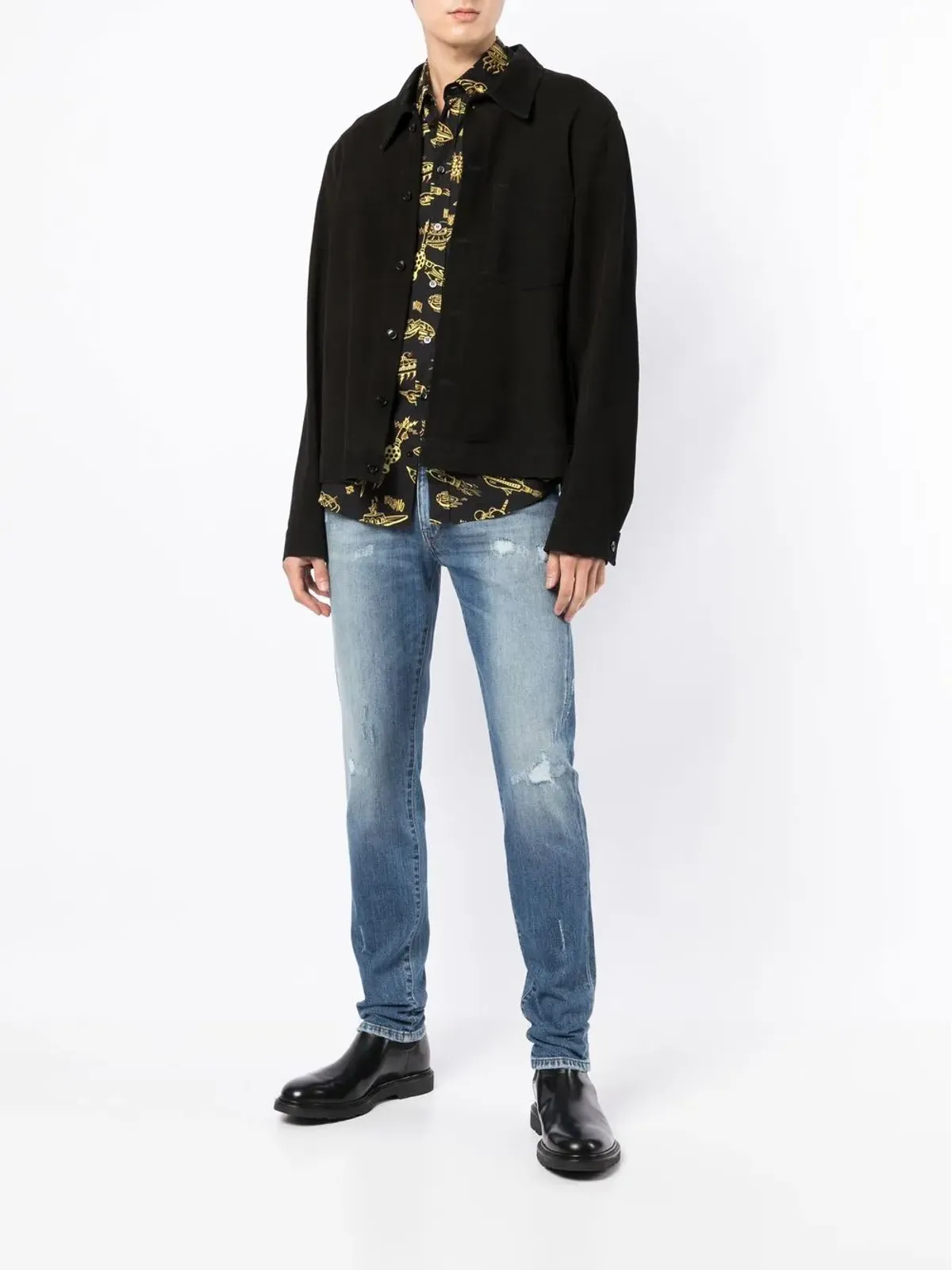 PT Torino ディストレスト スリムカット ジーンズ - 画像2