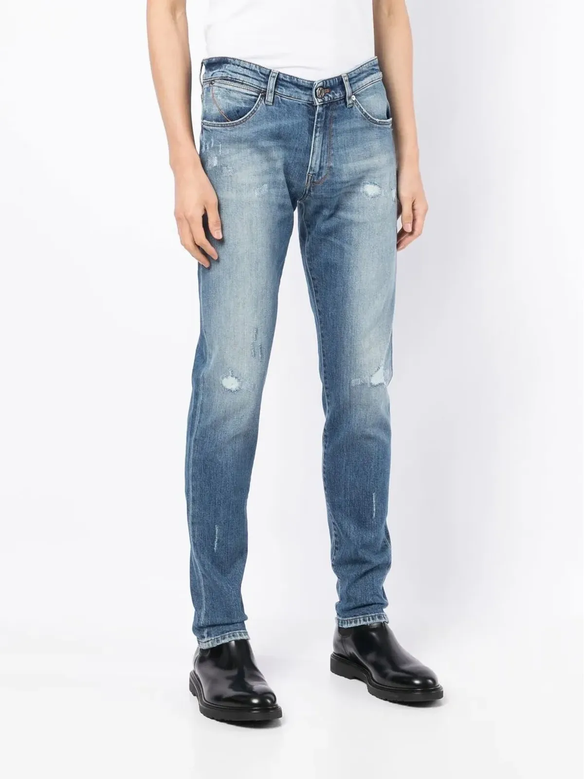PT Torino ディストレスト スリムカット ジーンズ - 画像3