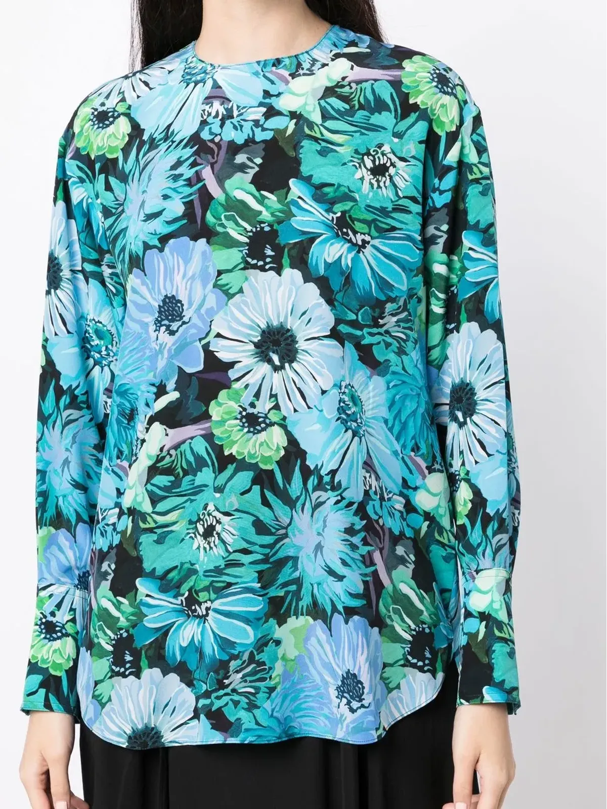 Stella McCartney 花柄プリント シルク ブラウス - 画像5