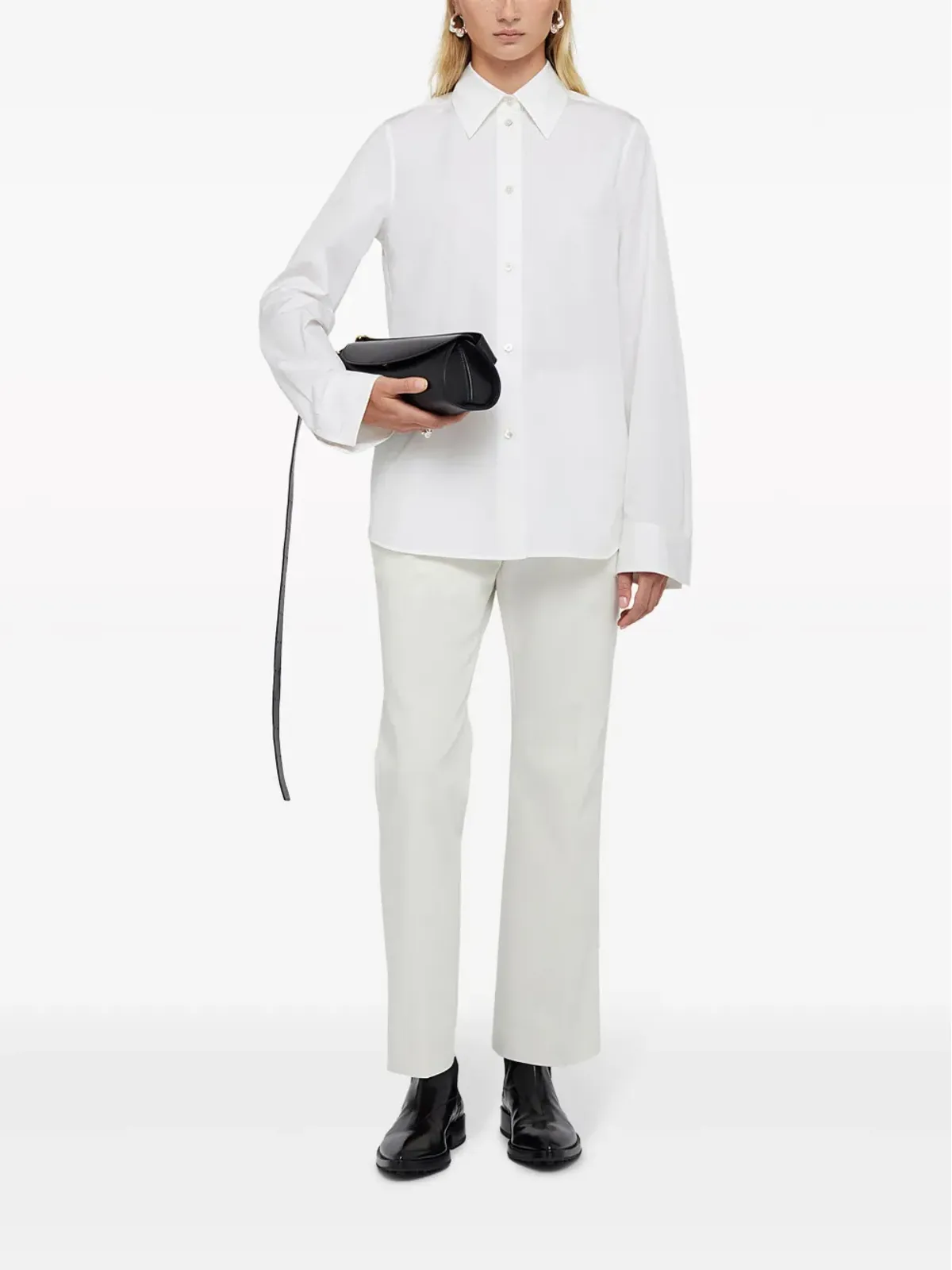 Jil Sander 長袖コットンシャツ - ホワイト - 画像2