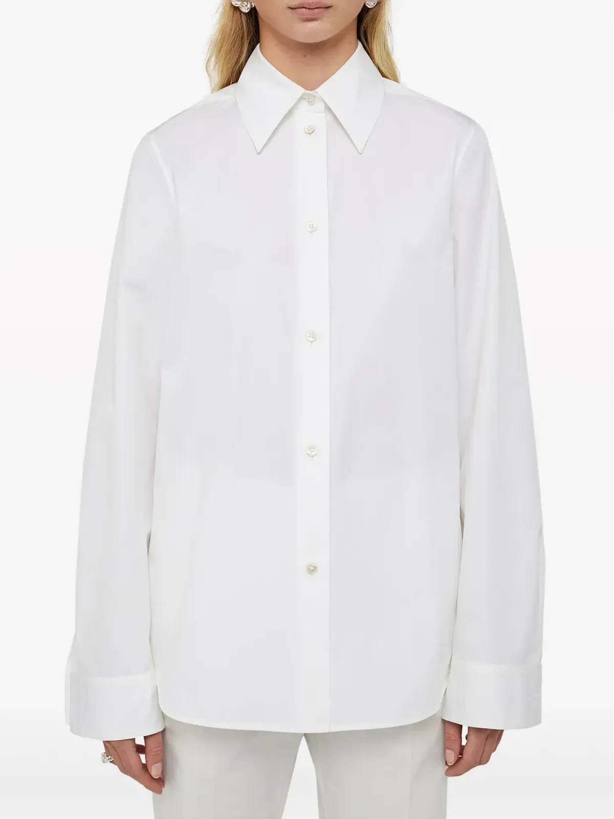 Jil Sander 長袖コットンシャツ - ホワイト - 画像3