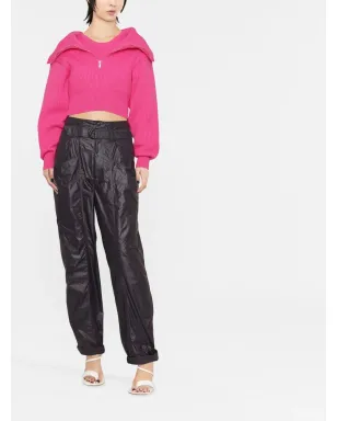 Jacquemus ジップアップネック・クロップドジャンパー - ピンク - サムネイル2