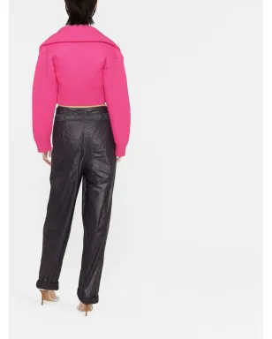 Jacquemus ジップアップネック・クロップドジャンパー - ピンク - サムネイル4