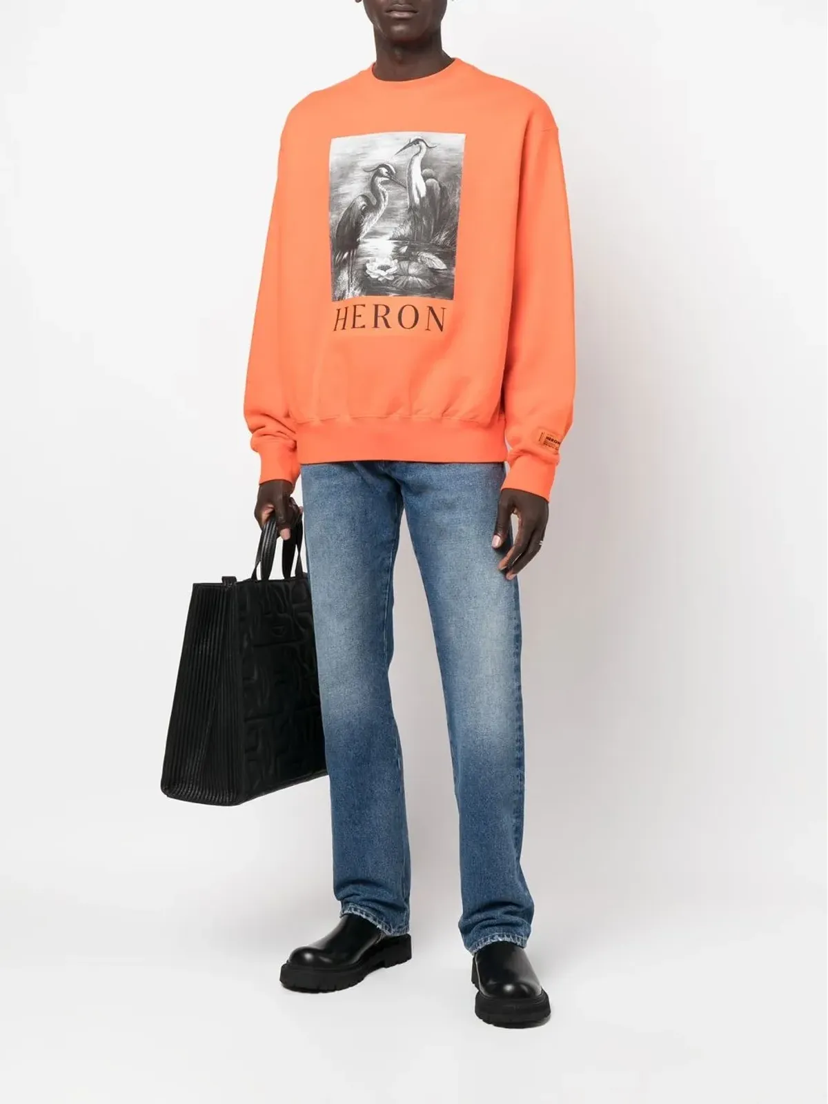 Heron Preston ロゴプリント長袖ジャンパー - オレンジ - 画像2